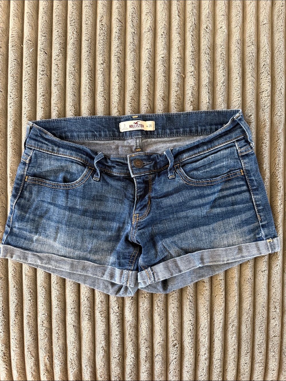 Hollister Women's Medium Blue Denim Cuffed Shorts